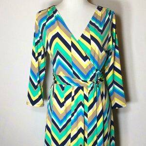 Liz Claiborne Chevron Faux Wrap Dress